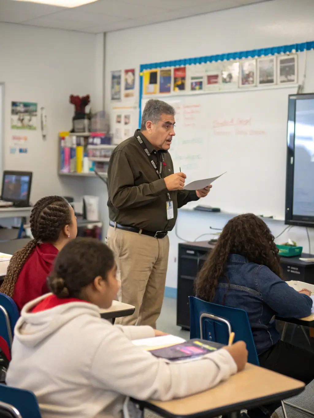 Participants in a training session learning new artistic techniques, with an instructor demonstrating a skill, set in a collaborative and supportive learning environment.