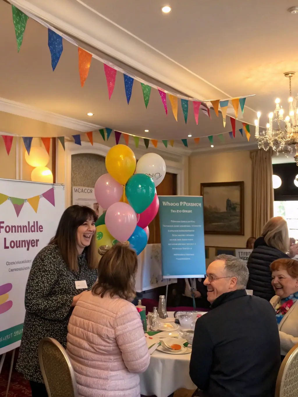A photograph of a successful fundraising event, showing attendees enjoying themselves while supporting the association's mission.